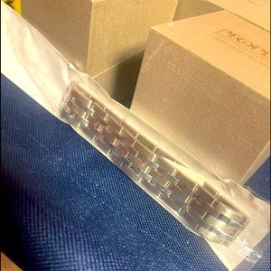 Mens silver pain regulator bracelet